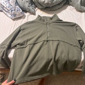 Green quarter zip